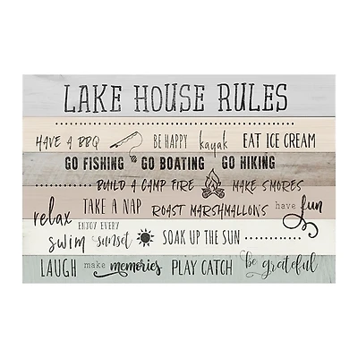 Lake House Rules Giclee Canvas Art Print