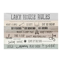 Lake House Rules Giclee Canvas Art Print