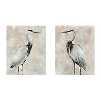 Crane at Dusk Giclee Canvas Art Prints, Set of 2