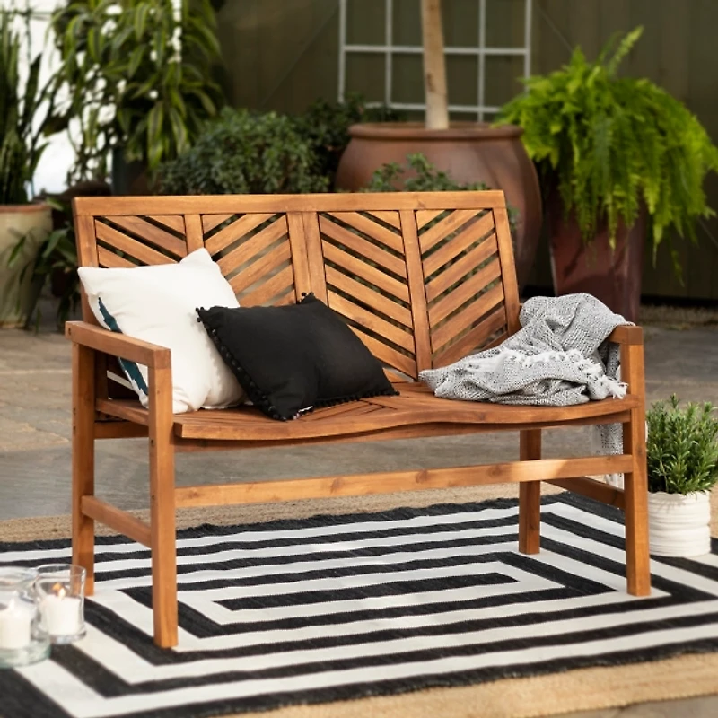 Brown Chevron Outdoor Loveseat