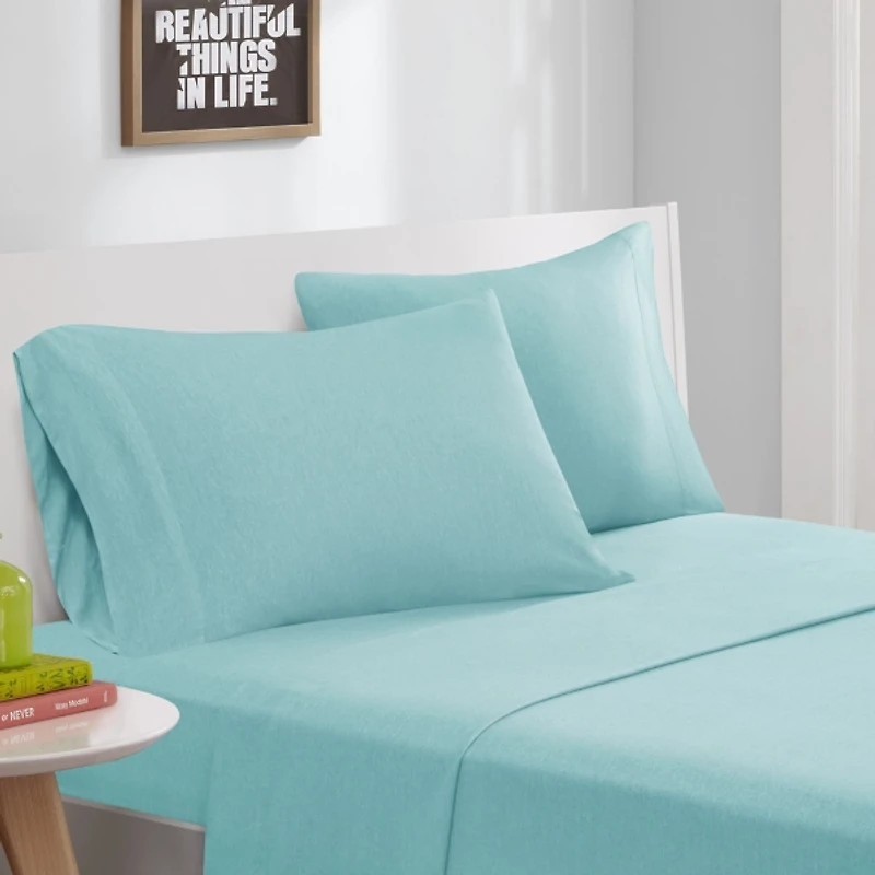 Aqua Jersey Knit 3-pc. Twin Sheet Set
