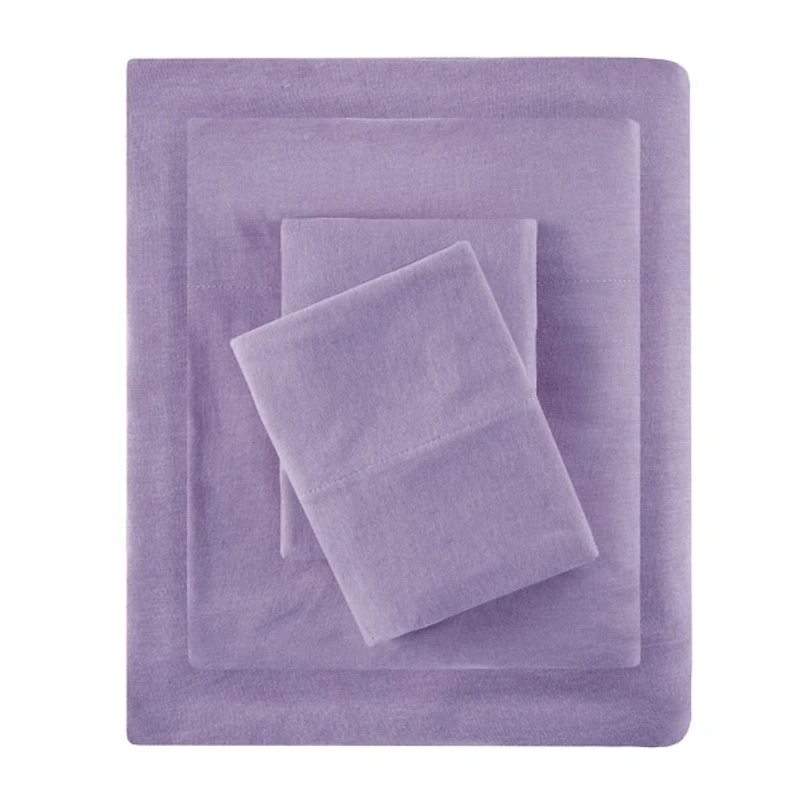 Purple Jersey Knit 3-pc. Twin Sheet Set