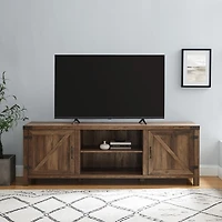 Rustic Oak Barn Door TV Stand
