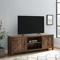Rustic Oak Barn Door TV Stand