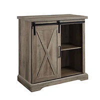 Gray Wash Sliding Barn Door Cabinet