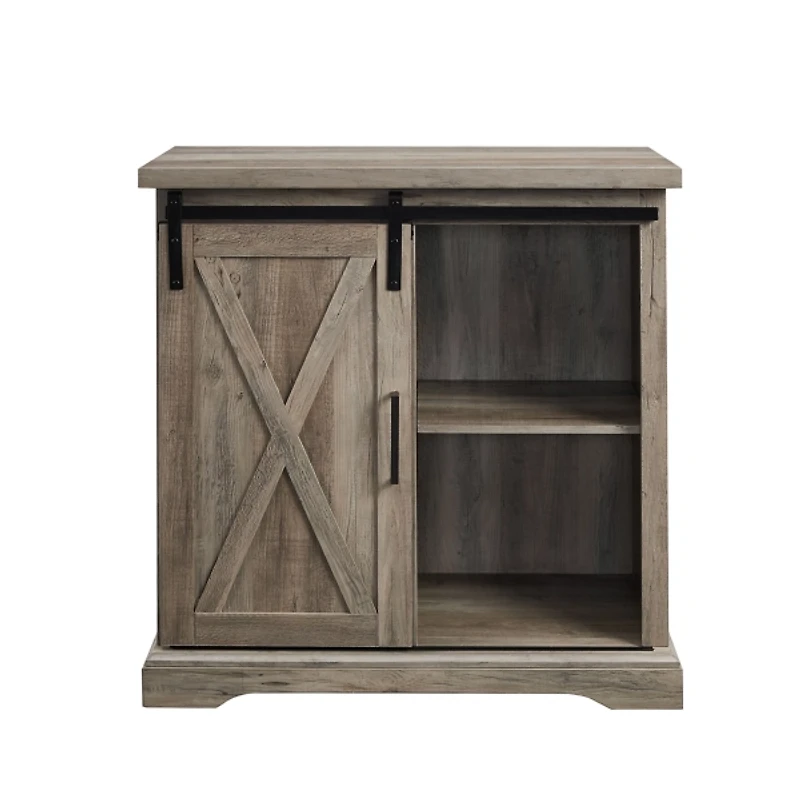 Gray Wash Sliding Barn Door Cabinet