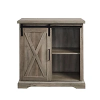 Gray Wash Sliding Barn Door Cabinet