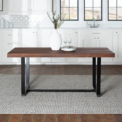 Mahogany Distressed Solid Wood Dining Table