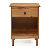 Caramel One-Drawer Wood Nightstand
