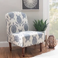 Sea Turtle Print Accent Chair