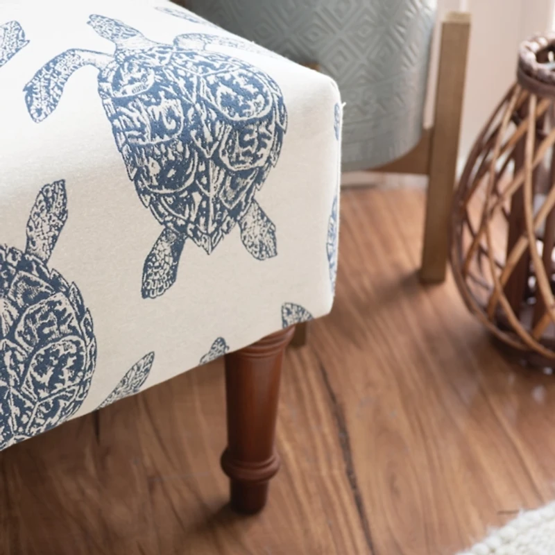 Sea Turtle Print Accent Chair