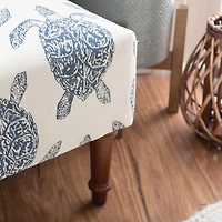 Sea Turtle Print Accent Chair