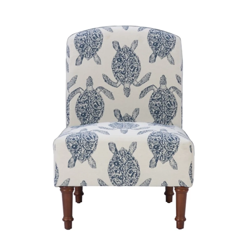 Sea Turtle Print Accent Chair