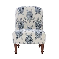 Sea Turtle Print Accent Chair