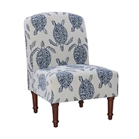 Sea Turtle Print Accent Chair