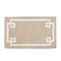 Tan Cotton Tufted Bath Mat with Border, 30 in.