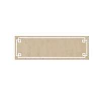 Tan Cotton Tufted Bath Runner with Border
