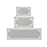 Gray Cotton Tufted Bath Mat with Border, 40 in.