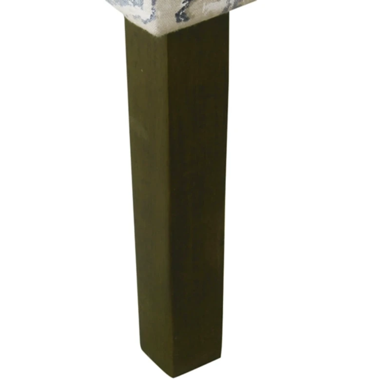 Blue Antiqued Medallion Swoop Arm Accent Chair