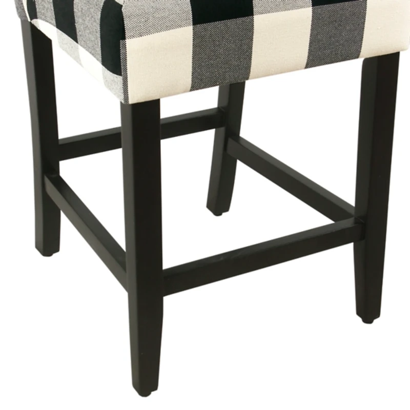 Black and White Buffalo Check Counter Stool