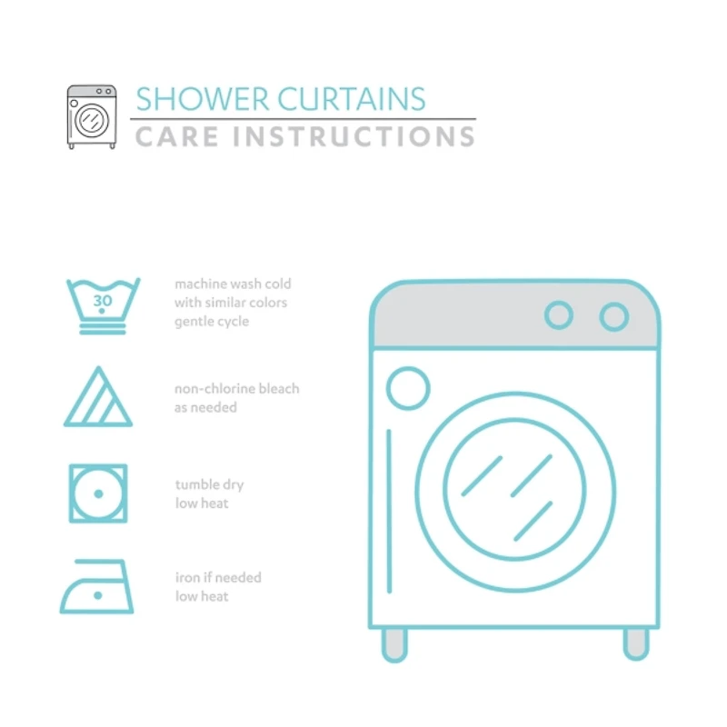 Navy and White Button Accent Linen Shower Curtain