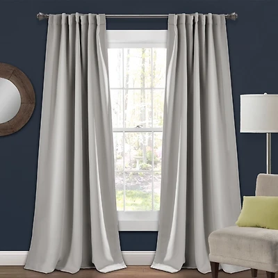 Light Gray Blackout Curtain Panel Set