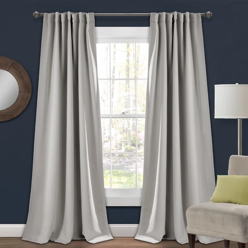Light Gray Blackout Curtain Panel Set, 95 in.