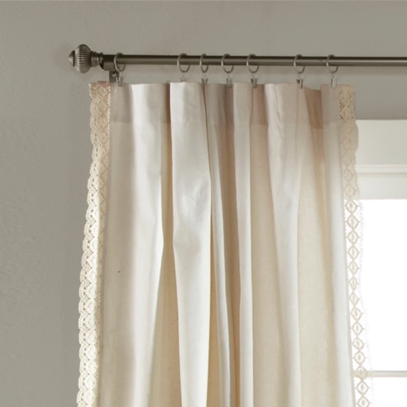 Ivory Rosalie Curtain Panel Set, 108 in.