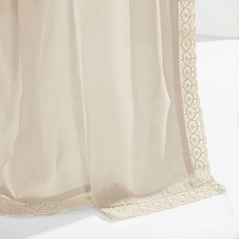 Ivory Rosalie Curtain Panel Set, 108 in.