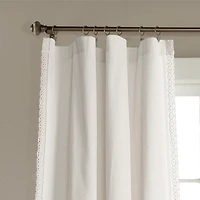 White Rosalie Lace Curtain Panel Set, 108 in.