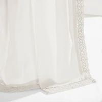 White Rosalie Lace Curtain Panel Set, 108 in.