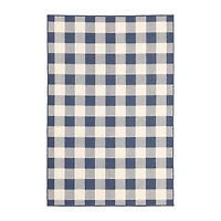 Blue Buffalo Check Outdoor Area Rug, 6x9