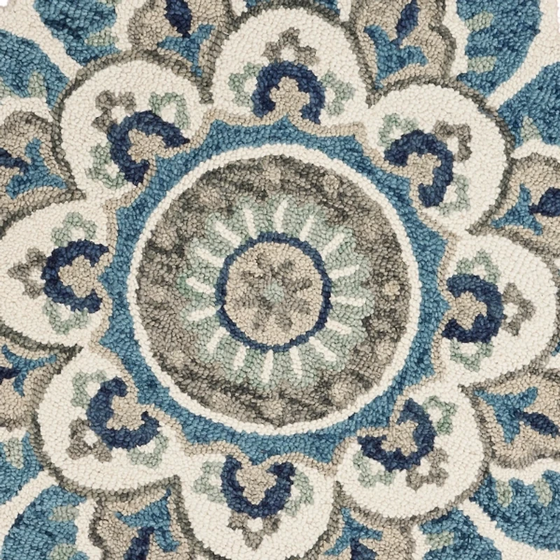 Floral Round Edged Area Rug, 6 ft.