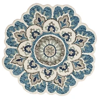 Floral Round Edged Area Rug, 6 ft.