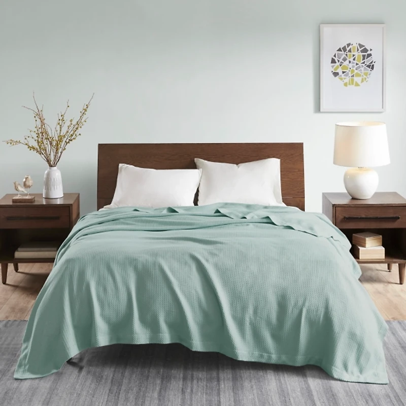 Blue Egyptian Cotton King Blanket