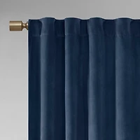 Navy Velvet Greta Curtain Panel Set, 84 in.