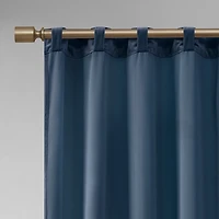 Navy Velvet Greta Curtain Panel Set, 84 in.