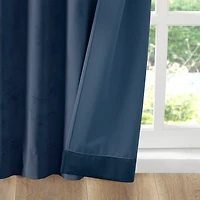 Navy Velvet Greta Curtain Panel Set, 84 in.