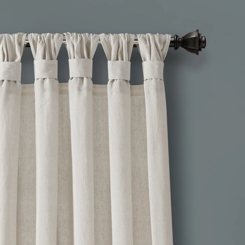 Ivory Top Knotted Burlap Curtain Panel Set, 95 in.