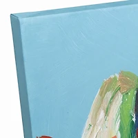 Bright Floral Dog Canvas Art Print by Lily Barton