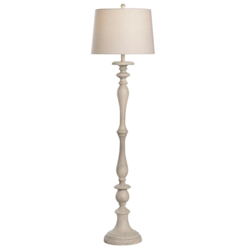 Distressed Taupe Finish Floor Lamp