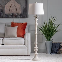 Distressed Taupe Finish Floor Lamp
