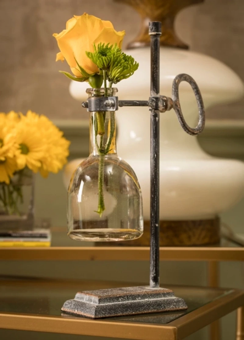 Suspended Vase on Metal Stand