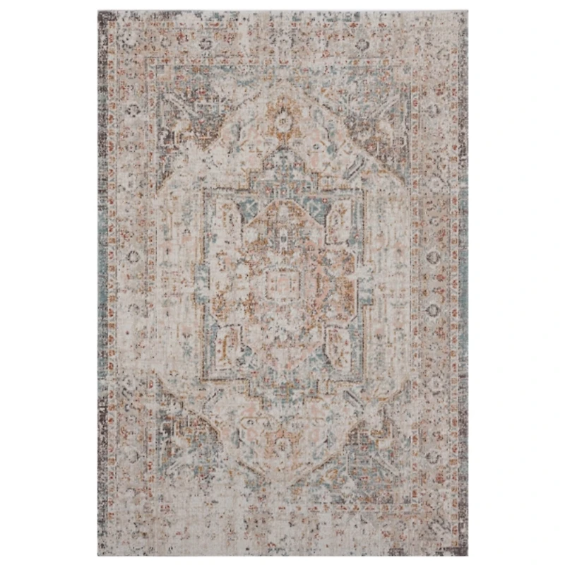 Faded Turkish Indoor/Outdoor Area Rug, 5x7