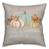 Gather Here Grateful Hearts Double-Sided Pillow