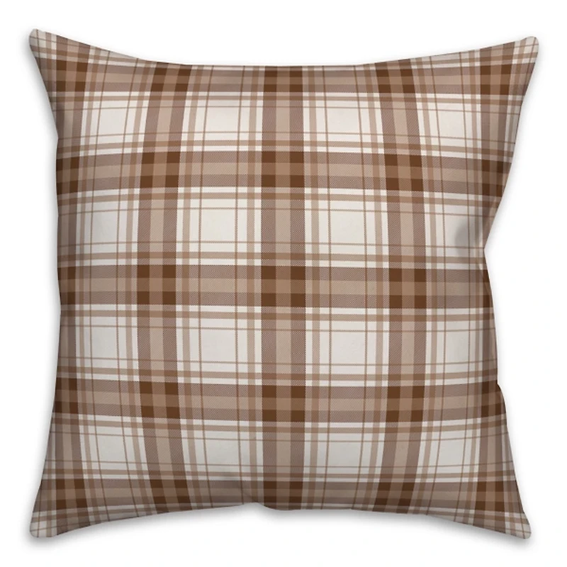 Fall Things with Brown Plaid Back Pillow