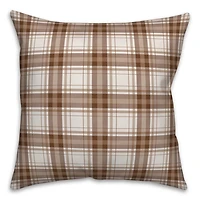 Fall Things with Brown Plaid Back Pillow