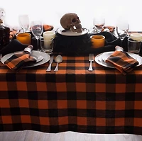 Orange and Black Buffalo Check Tablecloth