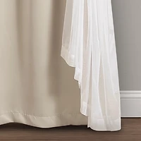 Wheat Curtain Panel Set with Overlay, 108 in.