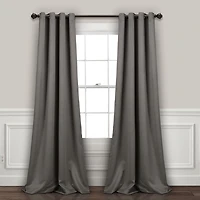 Dark Gray Blackout Curtain Panel Set, 108 in.